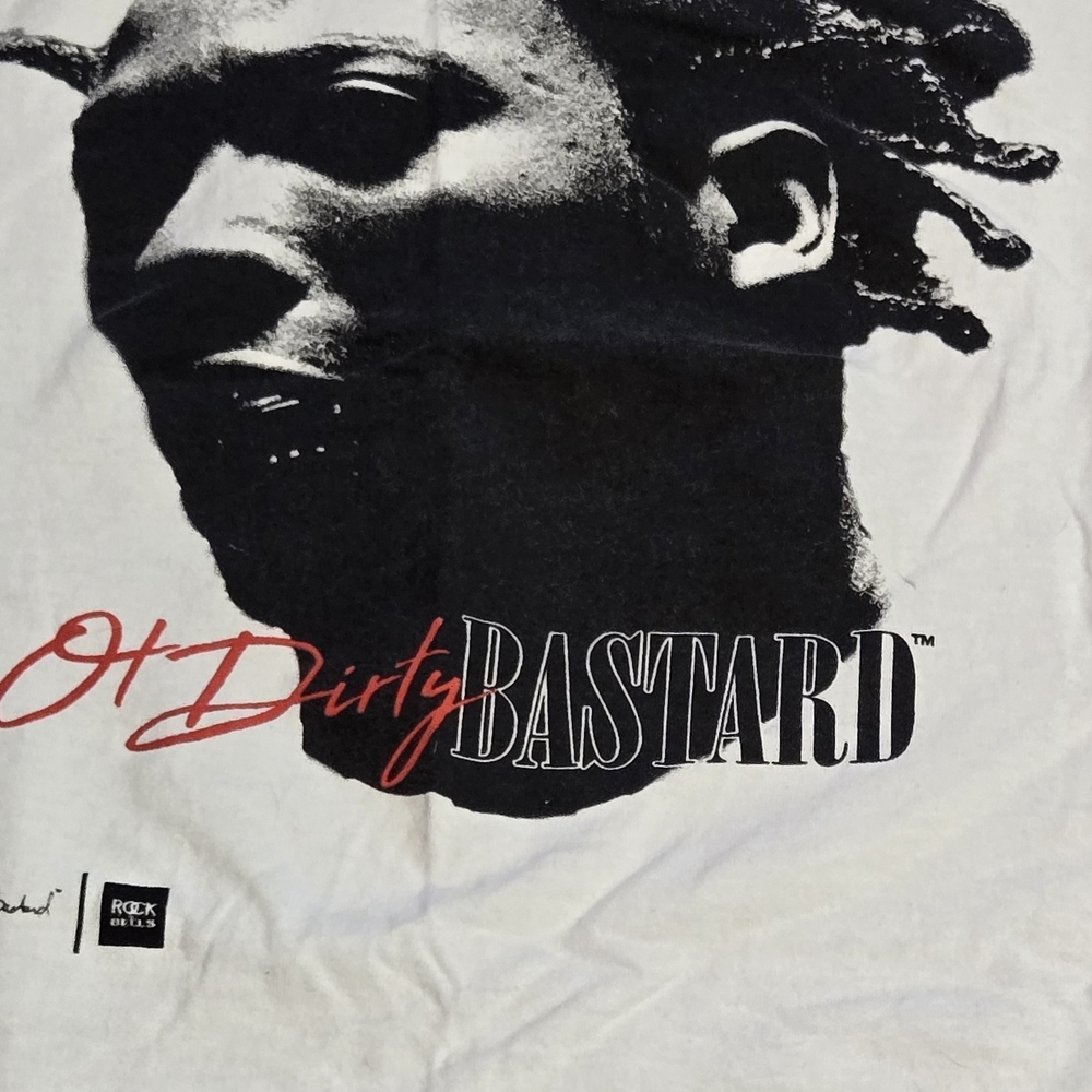 Old Dirty Bastard Men's Graphic Tee - White and Black Size Medium